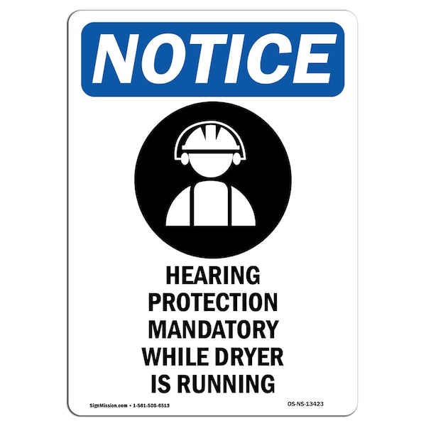 OSHA, Hearing Protection, 5in X 3.5in, 10PK, 3.5" W, 5" H, Portrait, PK10, OS-NS-D-35-V-13423-10PK